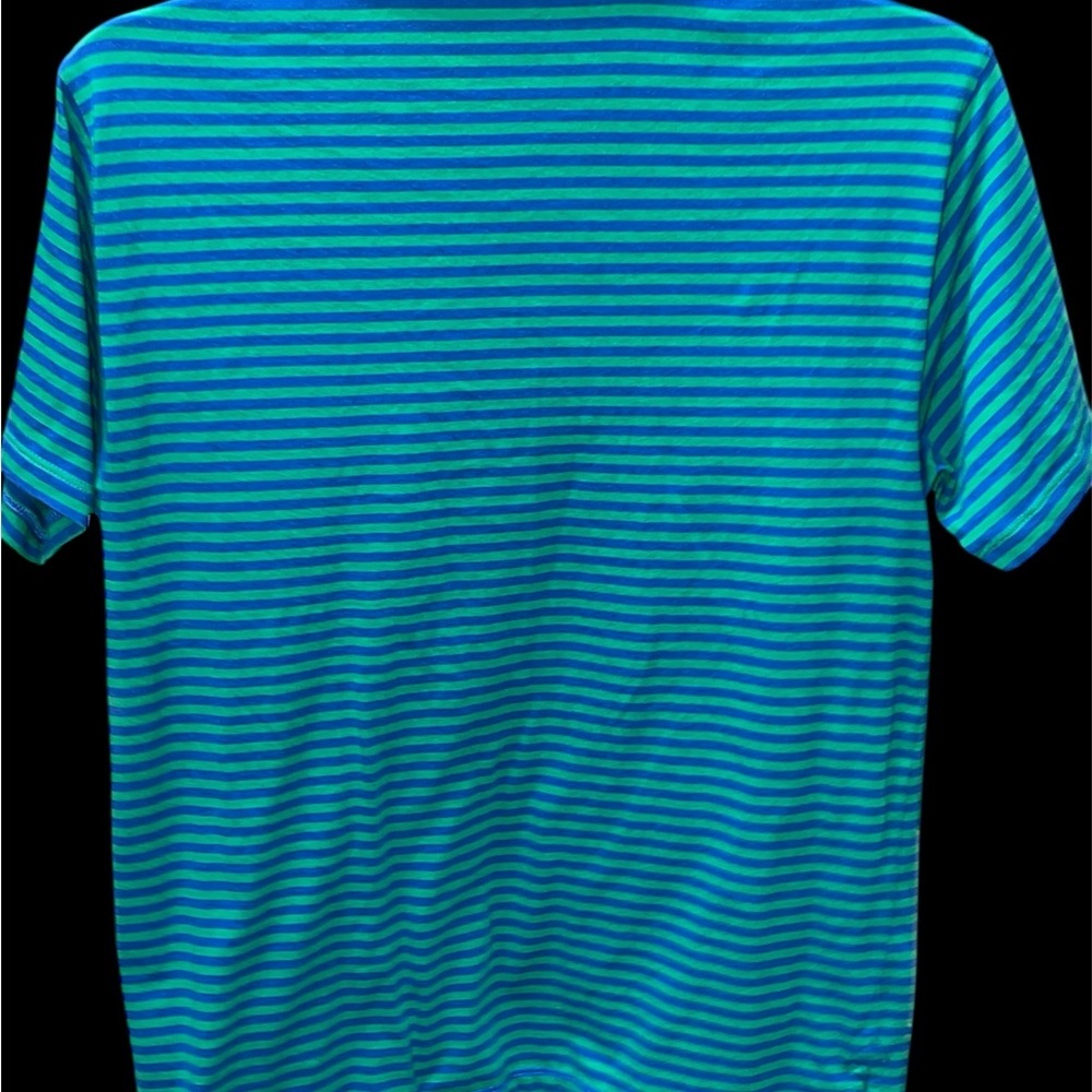 Used twice boy Crewcuts Teal and Navy Striped Polo Shirt sz XL 12-14 - Picture 3 of 7